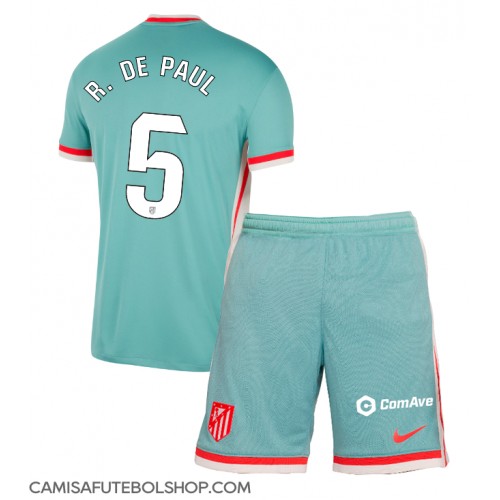 Camisa de time de futebol Atletico Madrid Rodrigo De Paul #5 Replicas 2º Equipamento Infantil 2024-25 Manga Curta (+ Calças curtas)